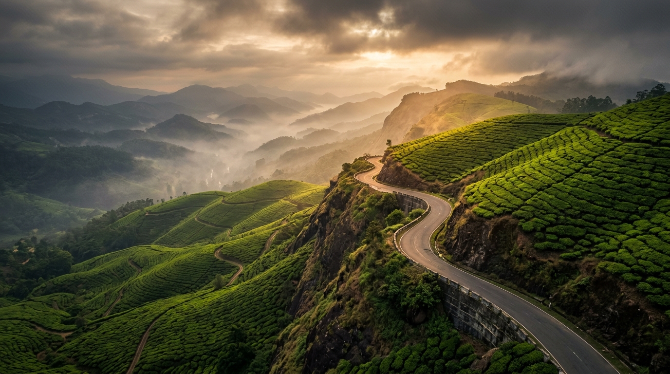 Munnar Gap Road Tea Plantation Sky Drive — Thekkady Trips